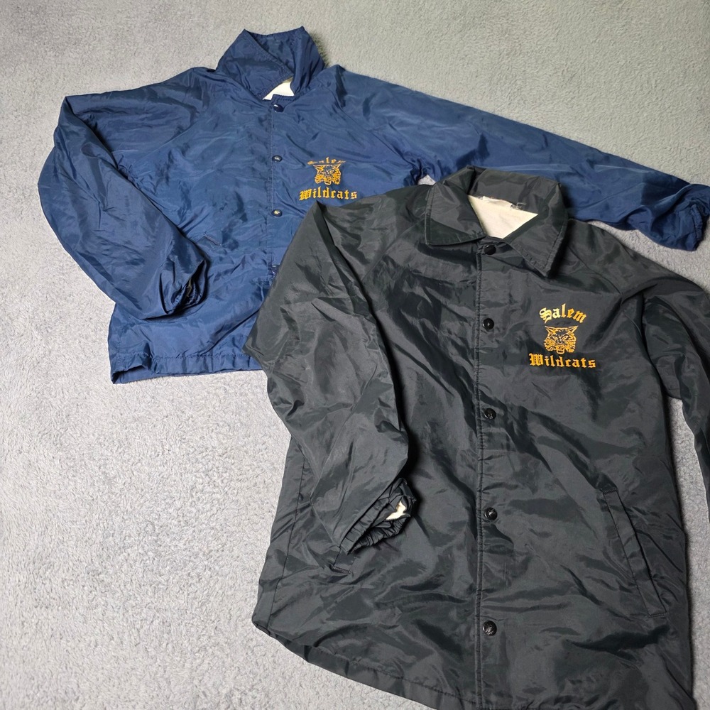 Sportsmaster Youth M/L Salem Wildcats Coaches Jacket Lot Blue Black Vintage 80s